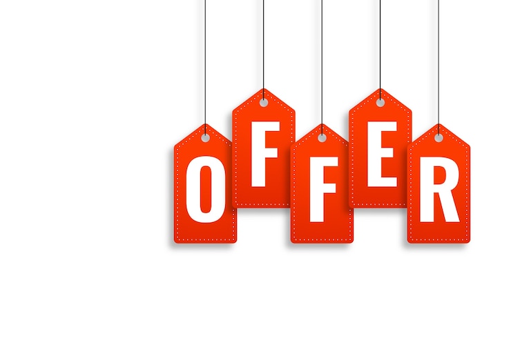 Free Vector promotional offer banner in price tag style design
