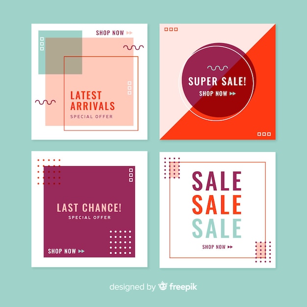 Free vector promotional square banner collection