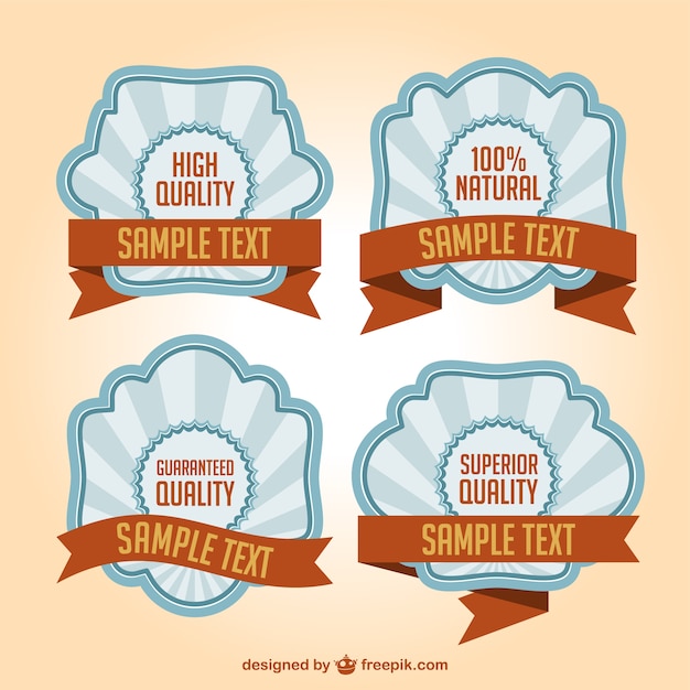 Free vector promotional stickers retro design