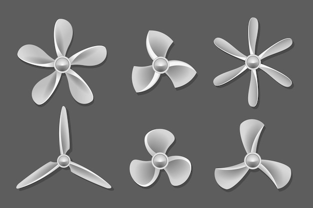 Propeller icons vector. Propeller air, ventilator propeller, fan and blade, equipment propeller blower illustration