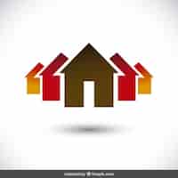 Бесплатное векторное изображение Логотип недвижимость с дома силуэты