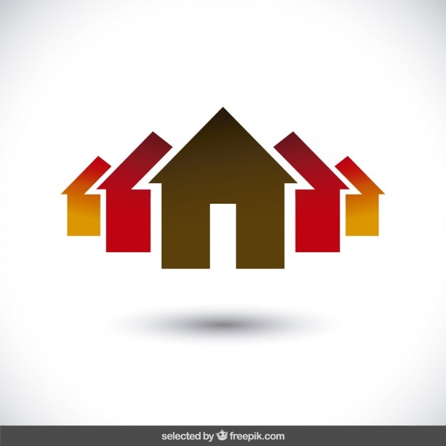 Free Vector property logo with house silhouettes