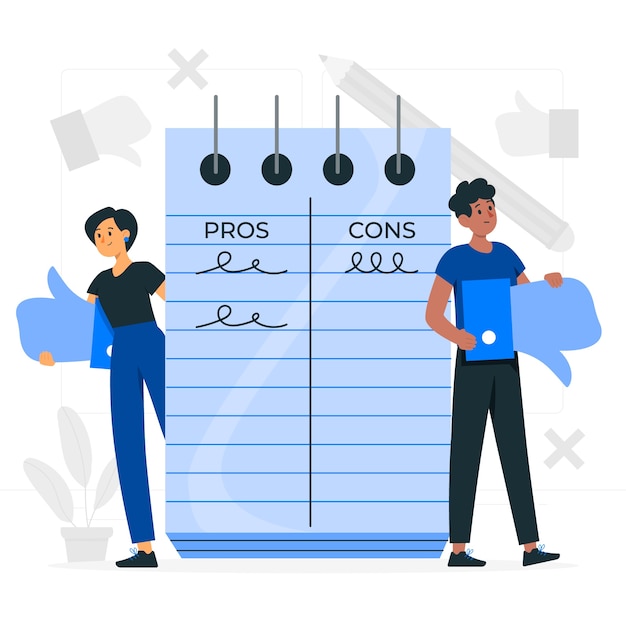 Free vector pros and cons concept illustration