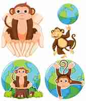 Free vector protect the monkey icon