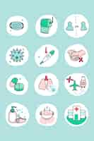 Free vector protect yourself from coronavirus pandemic icon set vector