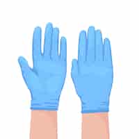 Free vector protective gloves for coronavirus concept