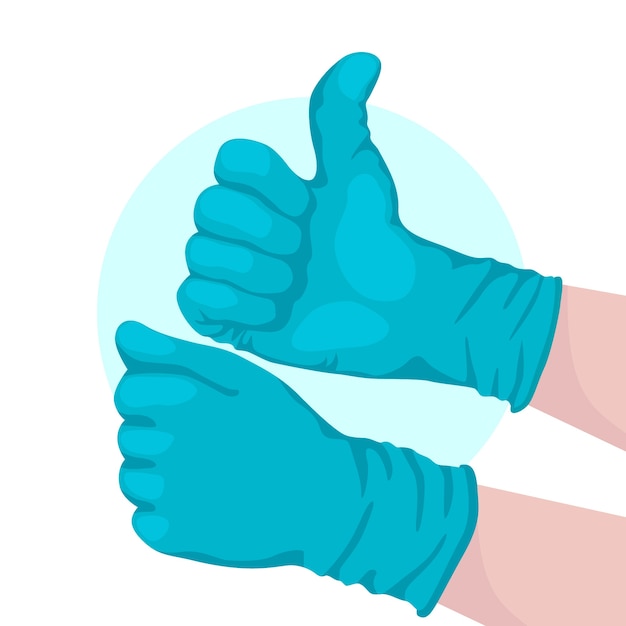Free vector protective gloves for coronavirus design
