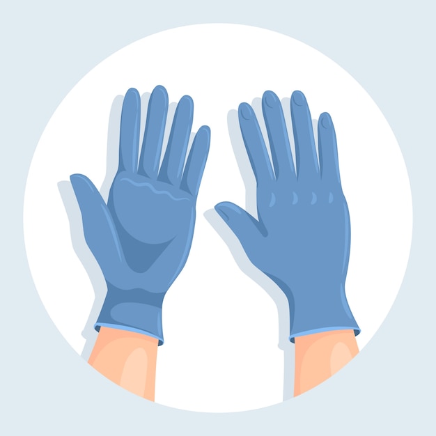 Бесплатное векторное изображение Защитные перчатки для вирусного дизайна
