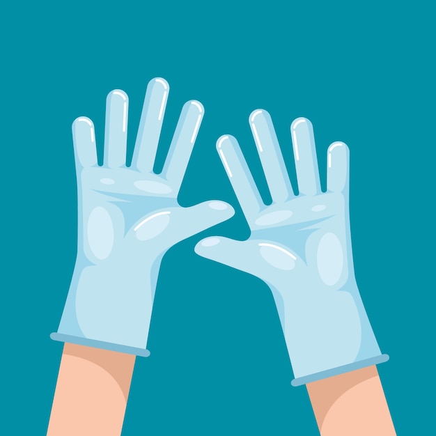 Protective gloves for prevention concept