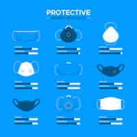 Free vector protective mask set