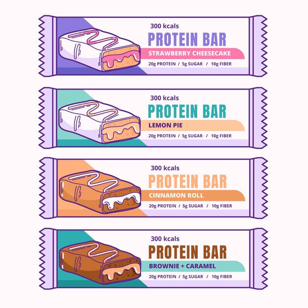 Коллекция элементов протеинового батончика