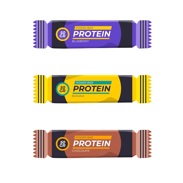 Free vector protein bar element collection