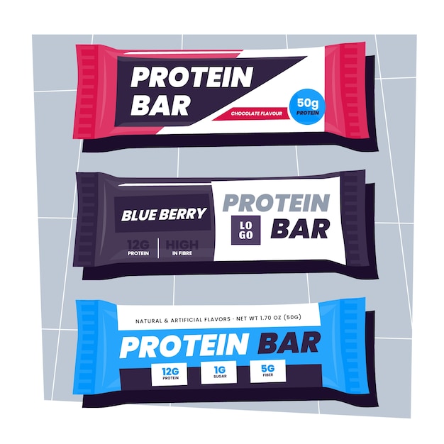 Free vector protein bar element collection