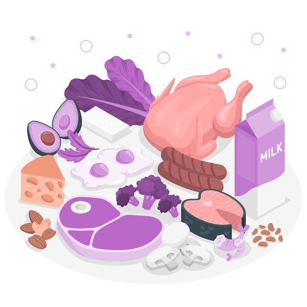 Free vector protein food concept illustration