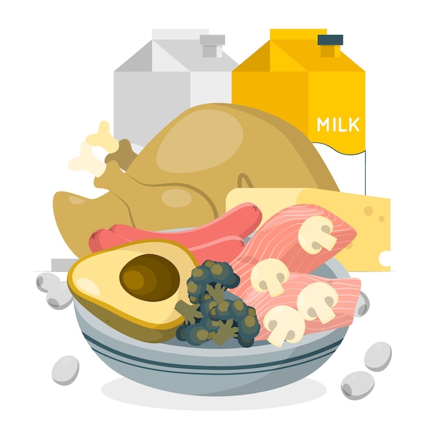 Free vector protein food concept illustration