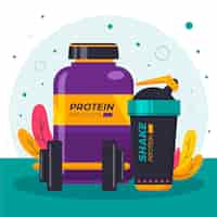 Free vector protein shake illustration