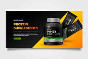 Free vector protein supplements banner design