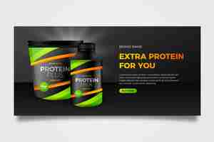 Free vector protein supplements banner design