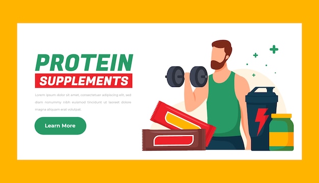 Free vector protein supplements banner design