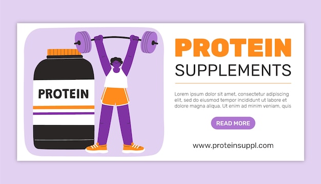 Protein supplements horizontal banner