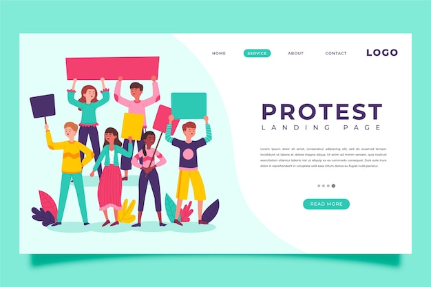 Protest strike landing page