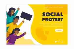 Vettore gratuito colpo di protesta - landing page