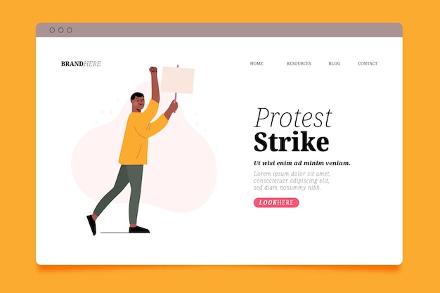 Protest strike - landing page