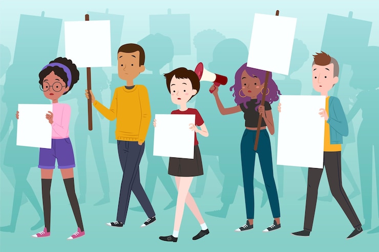 Free Vector protesting people concept