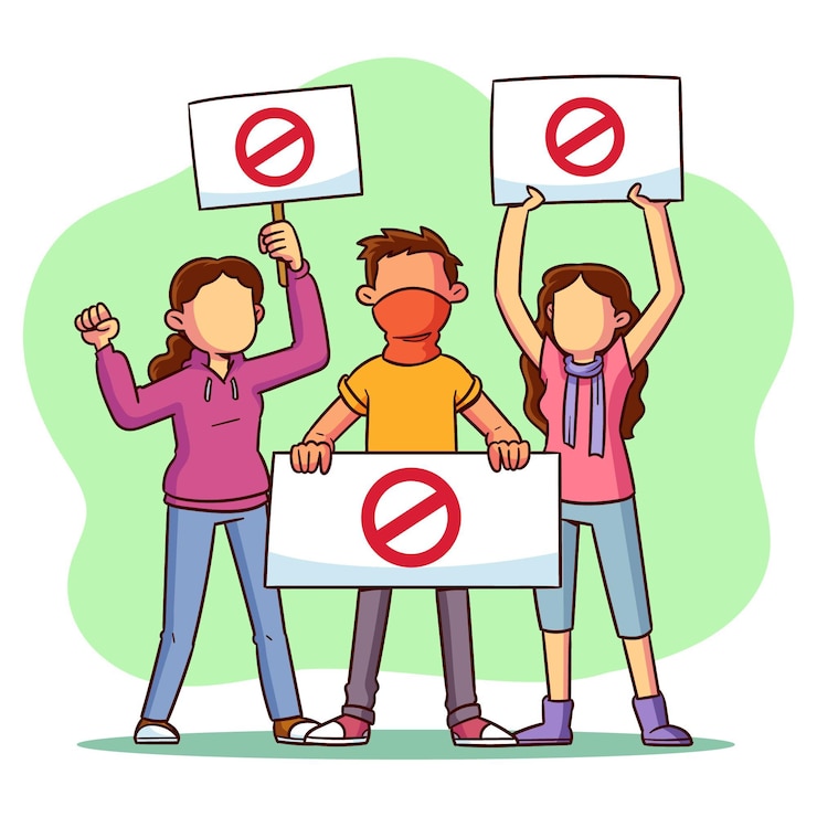 Бесплатный Вектор протест людей концепции