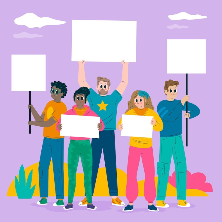 Free Vector protesting people concept