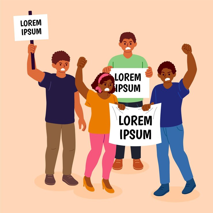 Free Vector protesting people illustration concept