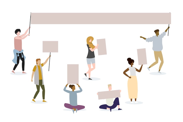Free Vector protesting people illustration concept