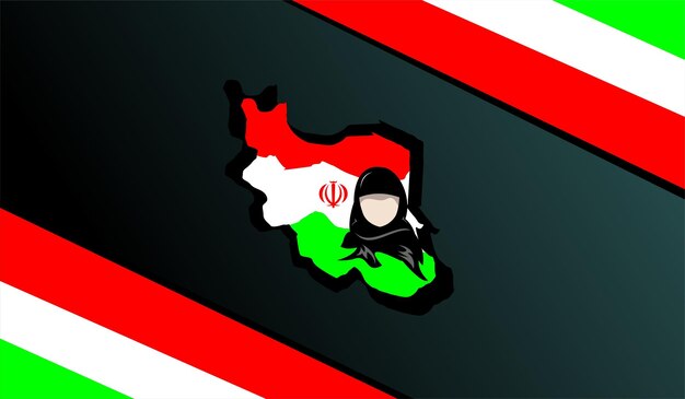 이란 로고 디자인 플래그 추상 스타일에 항의
