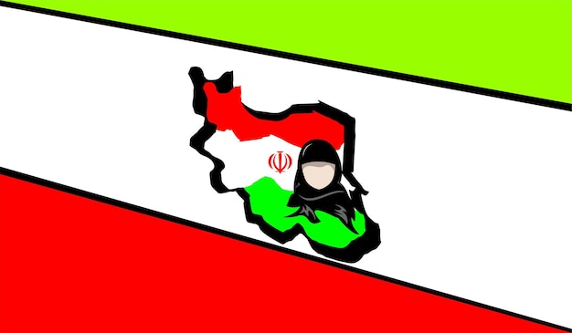 Proteste in iran logo design bandiera stile astratto