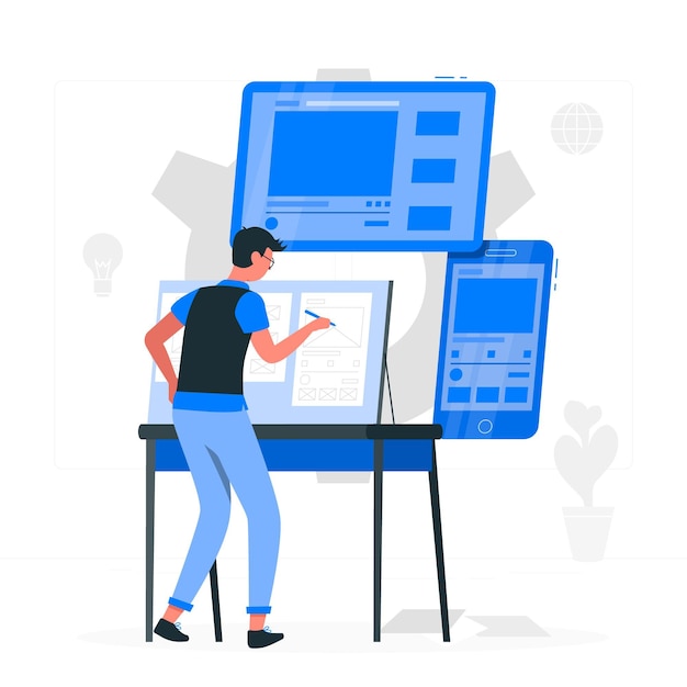 Free vector prototyping process concept illustration