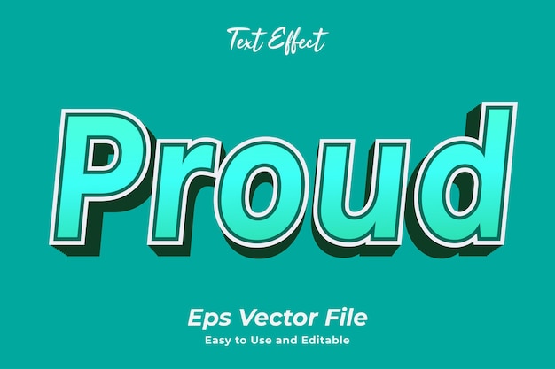 Proud text effect editable and easy to use premium vector