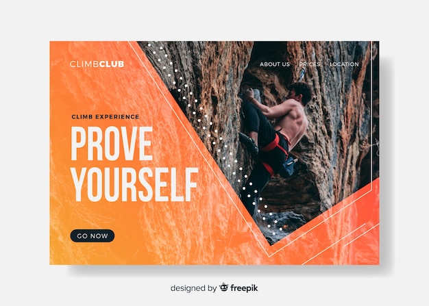 Free vector prove yourself sport landing page