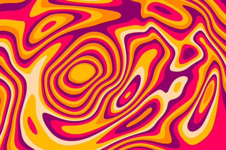 Free Vector psychedelic curvy style background