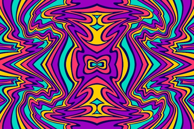 Free vector psychedelic groovy background in vivid colors