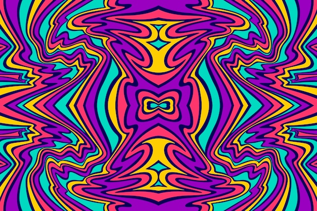 Free Vector psychedelic groovy background in vivid colors