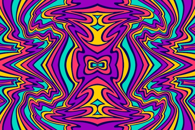 Psychedelic groovy background in vivid colors