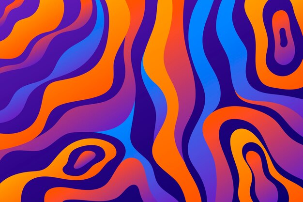 Psychedelic groovy background with eaves