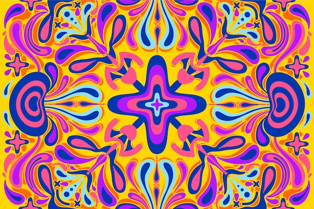 Psychedelic groovy background