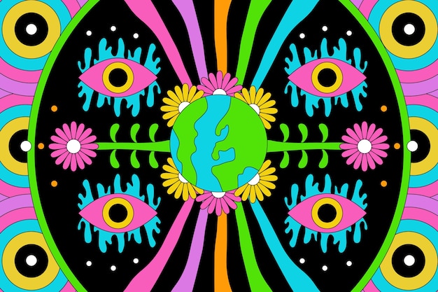 Free vector psychedelic groovy background