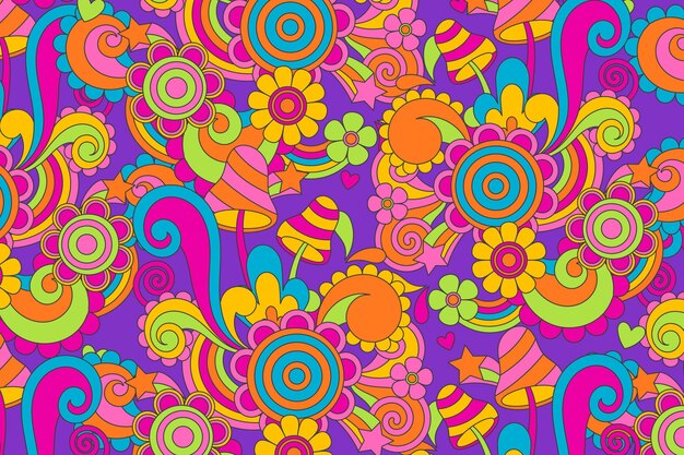 Psychedelic groovy background