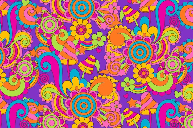 Psychedelic groovy background