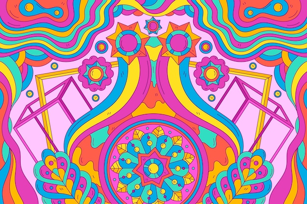 Free vector psychedelic groovy background