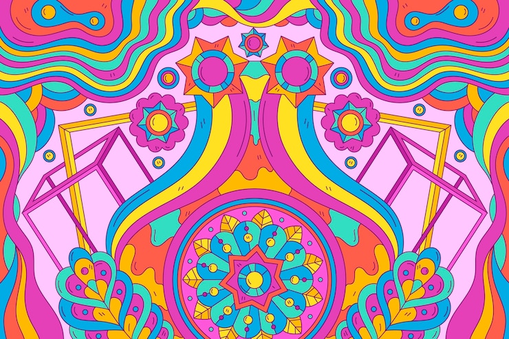 Free Vector psychedelic groovy background