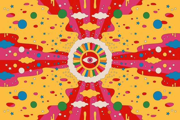 Free Vector psychedelic groovy background