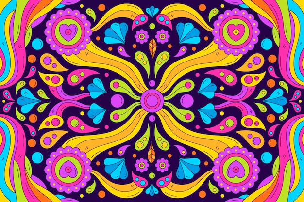 Psychedelic groovy background